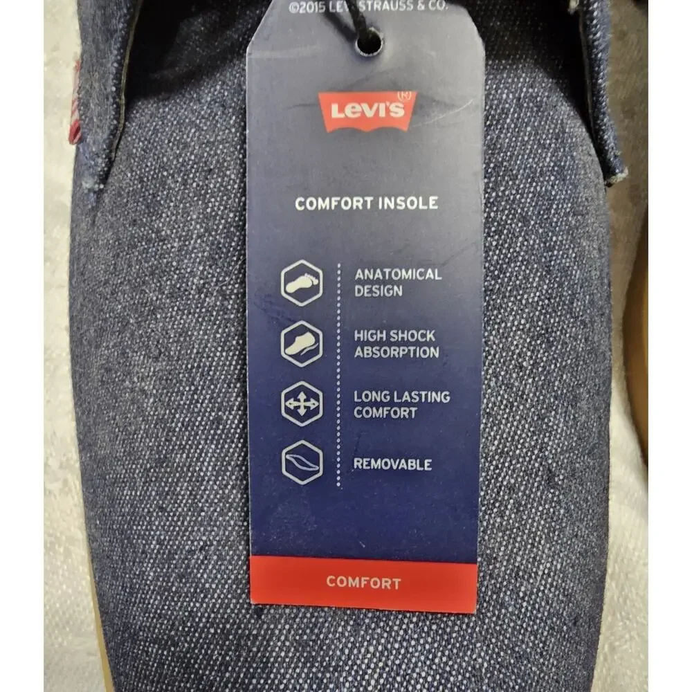 Levi's Men's Denim Chukka Boots Blue Dark Wash Desert Shoes Tan Sole Size 9 NWT